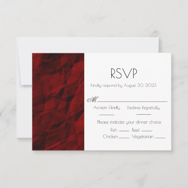 Red Burgundy Elegant Wedding Response RSVP Card Karte (Vorderseite)