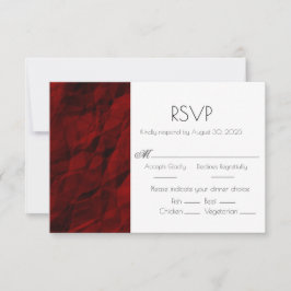 Red Burgundy Elegant Wedding Response RSVP Card Karte