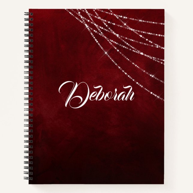 Red Burgundy Glimmer Notizbuch (Vorderseite)