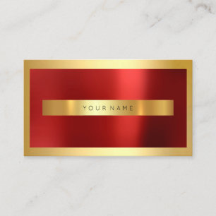 Red Burgundy Gold Frame Metallic Minimal Visitenkarte