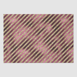 Red Burgundy Gold Glitzer Streifen Seidenpapier