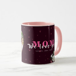 Red Burgundy Heart Shaped Gift für Mütter Tag  Tasse