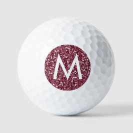 Red Burgundy Maroon Personalisiert Initial Golfball