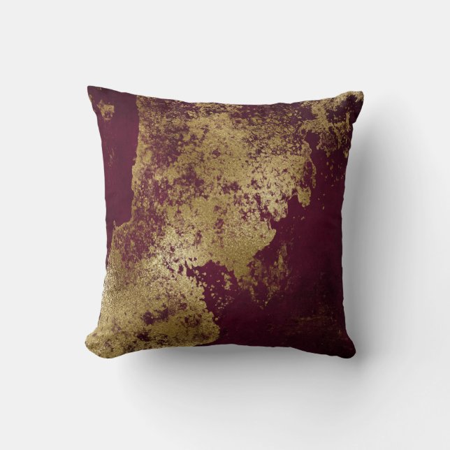 Red Burgundy Not leidende Grungy Gold Vip Kissen (Vorderseite)