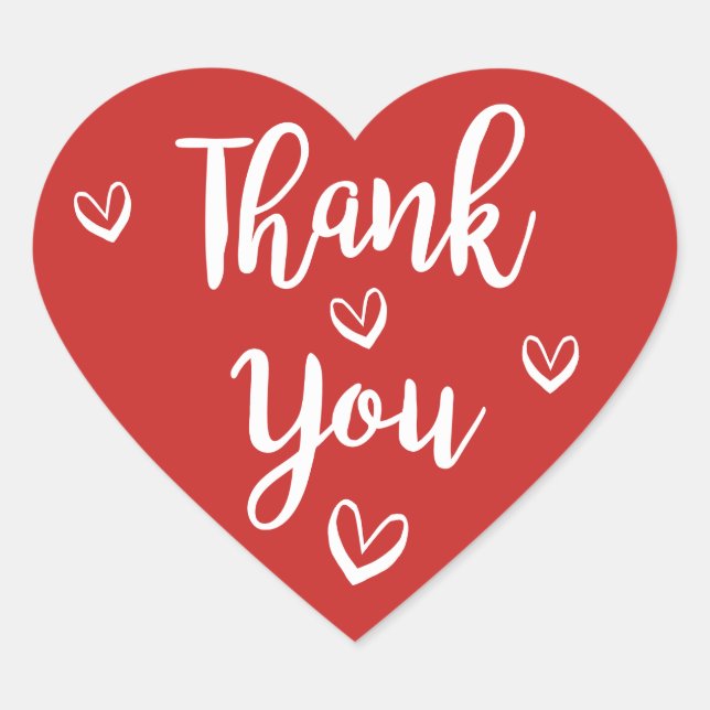 Red Burgundy Vielen Dank, dass Sie White Hearts We Herz-Aufkleber (Vorderseite)