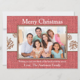 Red Burlap Pinecones Foto - 6x8 Weihnachtskarte Feiertagskarte