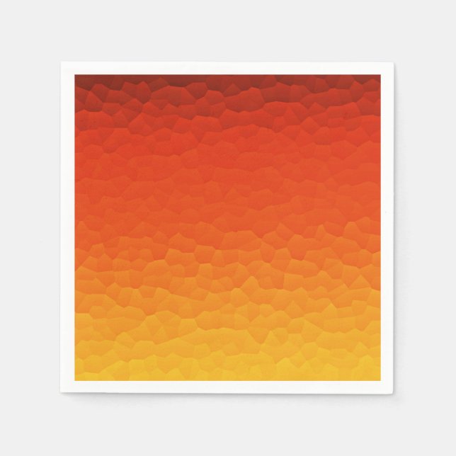 Red Burnt Orange zu Gold Ombre Crackmuster Serviette (Vorderseite)