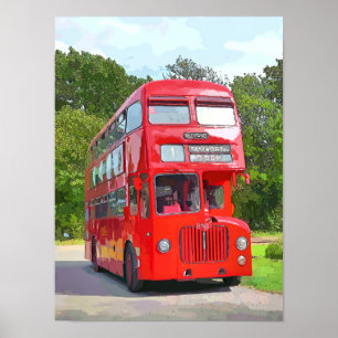 RED BUS POSTER