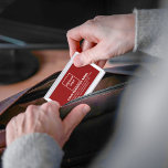 Red Business Brand on Business Card Case Visitenkarten Dose<br><div class="desc">Rote Business-Marke auf individualisierbaren Visitenkartengehäuse. Passen Sie es an, indem Sie Ihr Firmenlogo hochladen und Namen, Adresse, Telefonnummer, E-Mail und Website oder Social Media-Seite Ihres Unternehmens eingeben. Passen Sie es an, um Ihr Unternehmen zu werben oder Ihren Markennamen für Kunden oder Kunden zu fördern. Anpassbare Büroausstattung, mit der Sie Markenbewusstsein...</div>