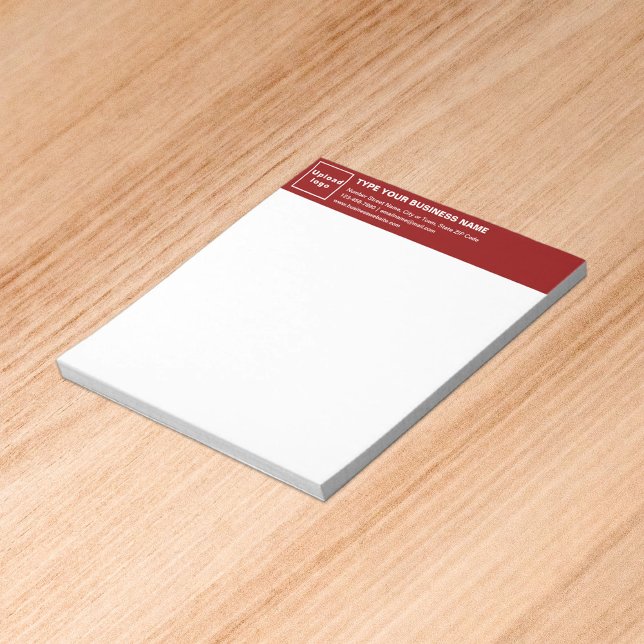 Red Business Brand on Heading Small Notepad Notizblock (Build brand name awareness. Your business brand on red heading of small notepad.)