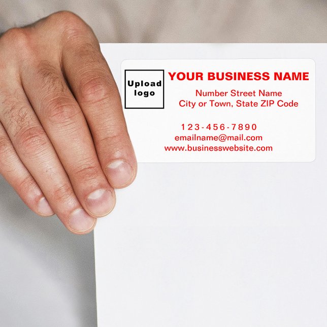 Red Business Brand Texte zum Versandlabel (Shipping label with your business brand in red texts)