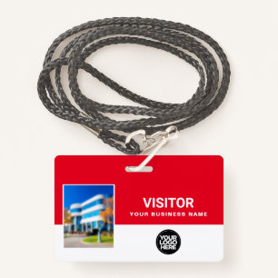 Red Business Visier Foto Bar Code, Logo Lanyard Ausweis
