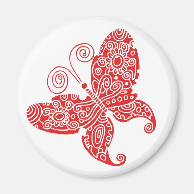 Red Butterfly Magnet (Vorne)