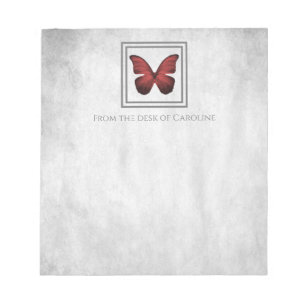Red Butterfly Personalisiert Notepad Notizblock