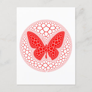 Red Butterfly Plaque Postkarte