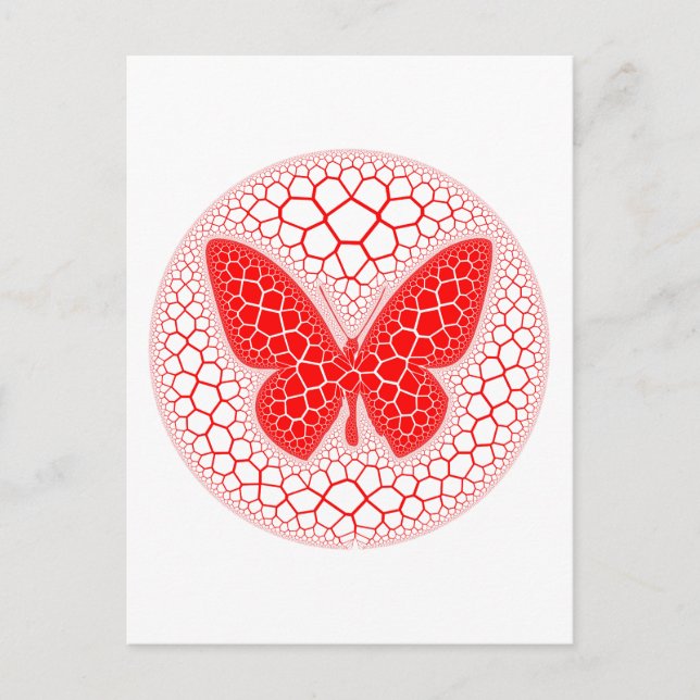 Red Butterfly Plaque Postkarte (Vorderseite)