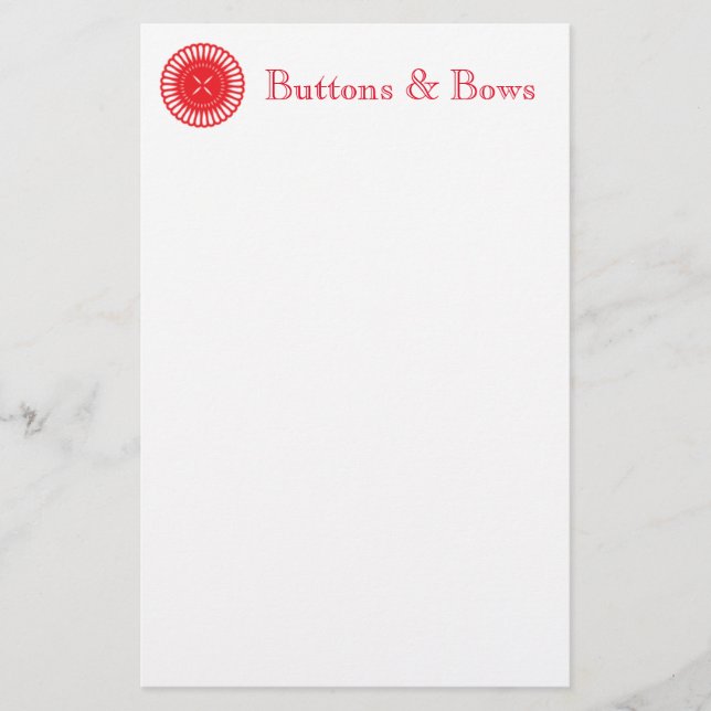 Red Button Briefpapier (Vorderseite)