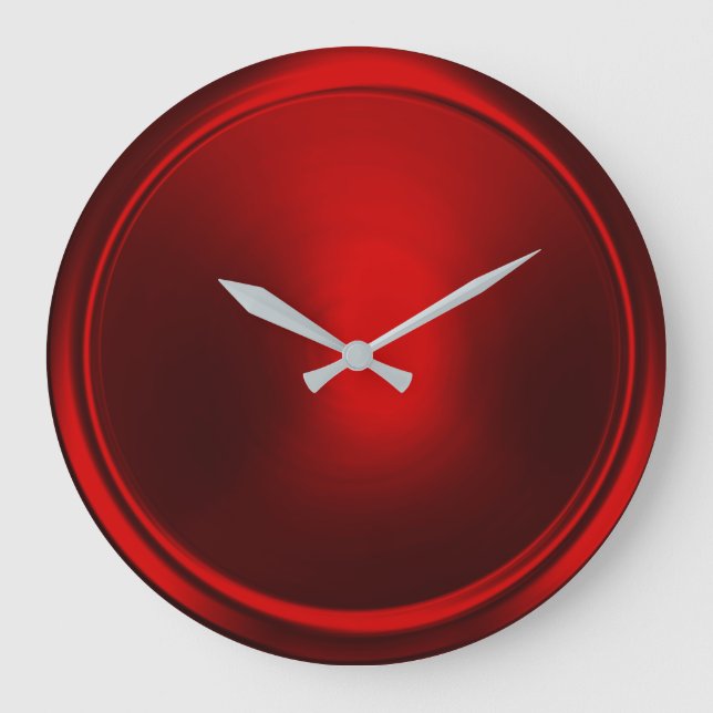 Red Button Große Wanduhr (Vorderseite)