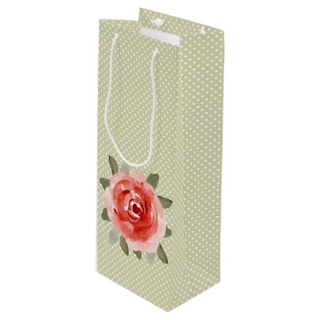 Red Cabbage Rose WEIN Geschenktaschen Geschenktüte Für Weinflaschen (Vorderseite Schrägansicht)