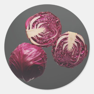 Red Cabbage Runder Aufkleber