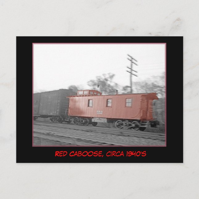 Red Caboose, um die Postkarte der 40er Jahre (Vorderseite)