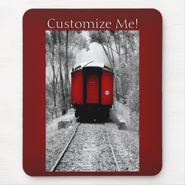 Red Caboose Vintager Viktorianischer Dampfzug Mousepad (Vorne)
