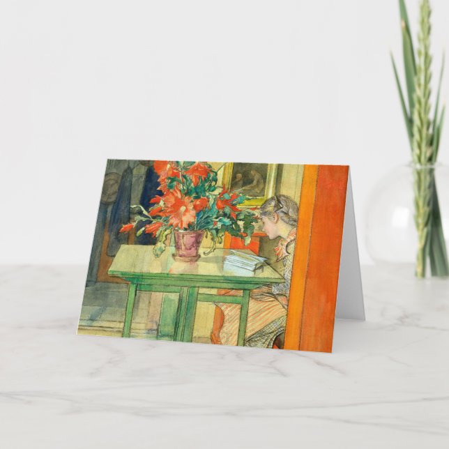 Red Cactus und Lisbeth Reading Carl Larsson Karte (Vorderseite)