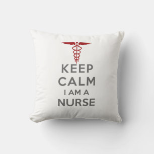 Red Caduceus Behielt Calm I bin eine Krankenschwes Kissen