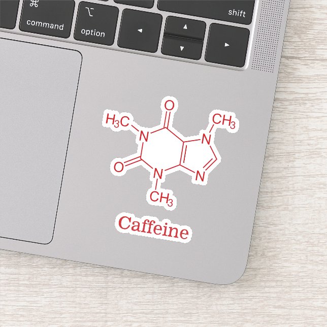 Red Caffein Molecule Aufkleber (Detail)