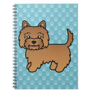 Red Cairn Terrier Cartoon Dog Illustration Blau Notizblock
