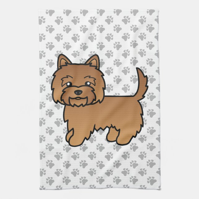 Red Cairn Terrier Niedlich Cartoon Dog Geschirrtuch (Vertikal)