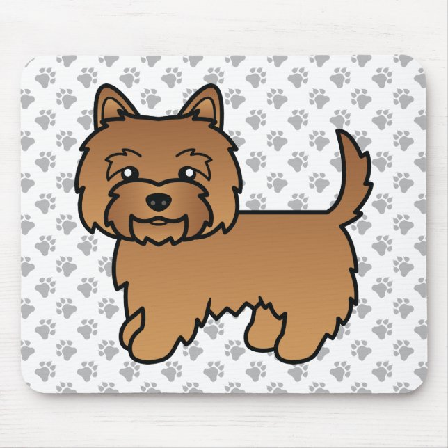 Red Cairn Terrier Niedlich Cartoon Dog Mousepad (Vorne)