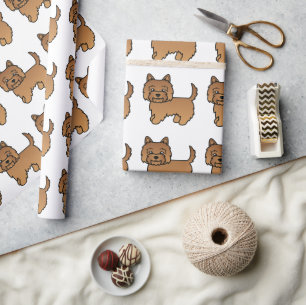 Red Cairn Terrier Niedlich Cartoon Dog Muster Geschenkpapier