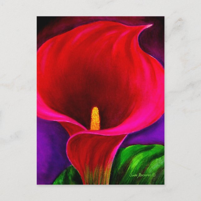 Red Cala Lily Blume Malerei Art - Multi Postkarte (Vorderseite)