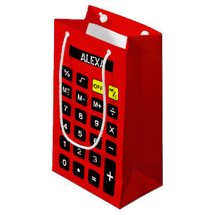 Red Calculator mit Geburtsname Kleine Geschenktüte