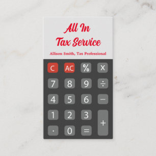Red Calculator Tax Service Visitenkarte
