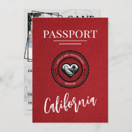 Red California Passport Save the Date