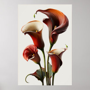 Red Calles Lilies Lily Blume Art Pseudonym Poster