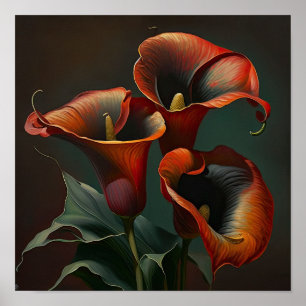 Red Calles Lilies Lily Blume Art Pseudonym Poster