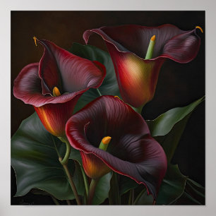 Red Calles Lilies Lily Blume Art Pseudonym Poster