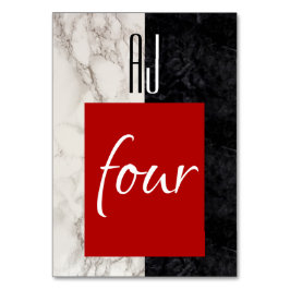 Red Calligraphy Wedding Tischnummer