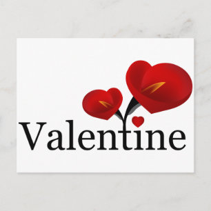 Red Cally Lilly Valentine Postkarte