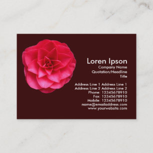 Red Camelia - Dark Brown Visitenkarte