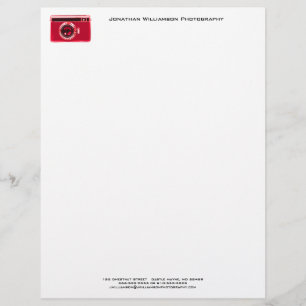 Red Camera Fotografy Business Letterhead Briefkopf
