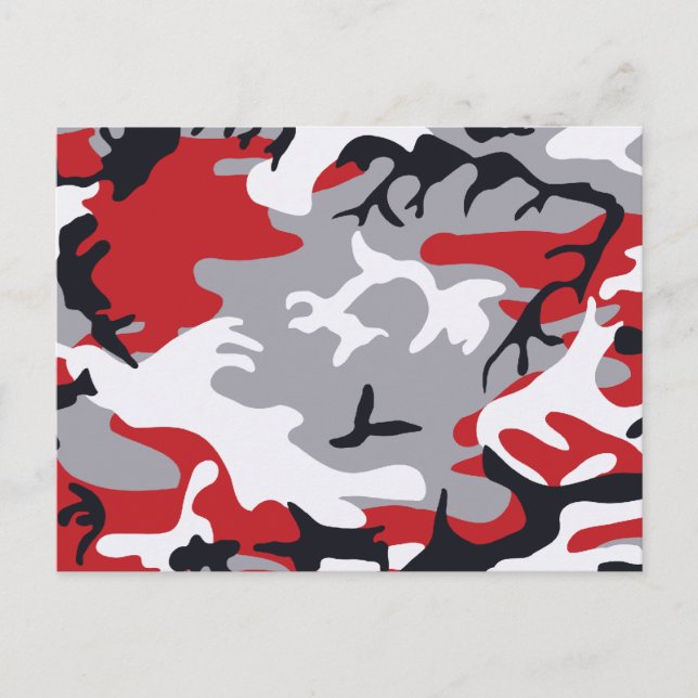 Red Camouflage Postcard Postkarte (Vorderseite)