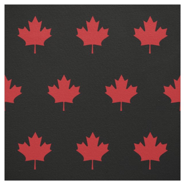 Red Canada leaf - Black Stoff (Muster)