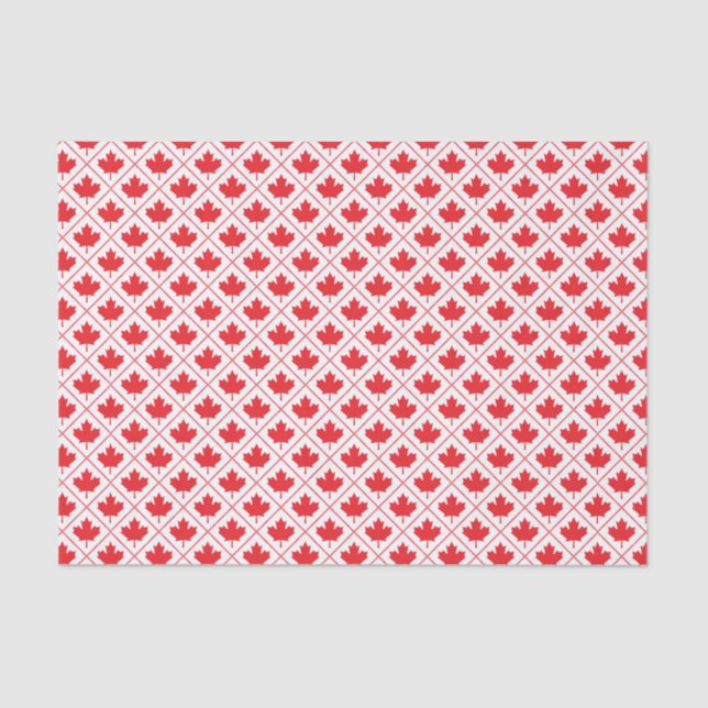 Red Canadian Flag Maple Leaf Diamond Muster Seidenpapier (Vorderseite)