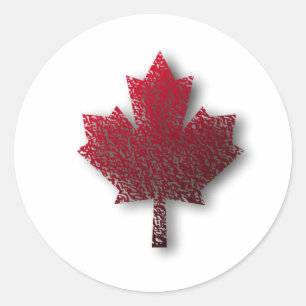 Red Canadian Maple Leaf Runder Aufkleber