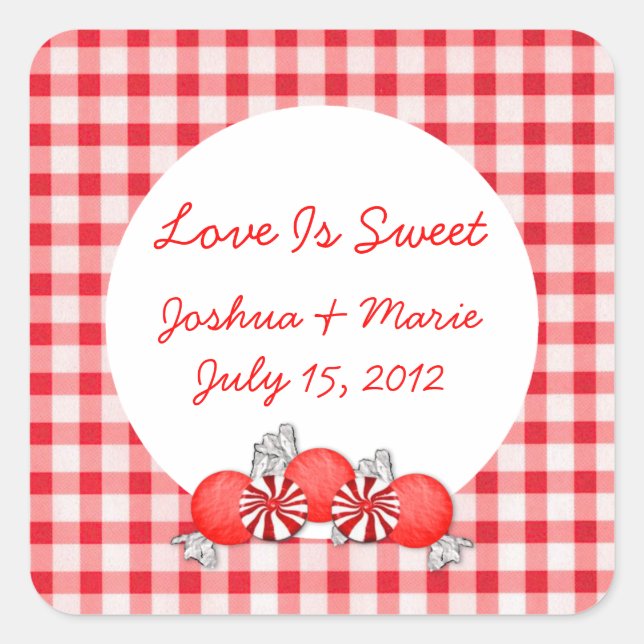 Red Candies Candy Buffet Sticker (Vorderseite)