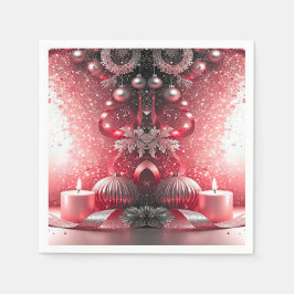 Red Candles Decorative Christmas Holiday Napkin Serviette